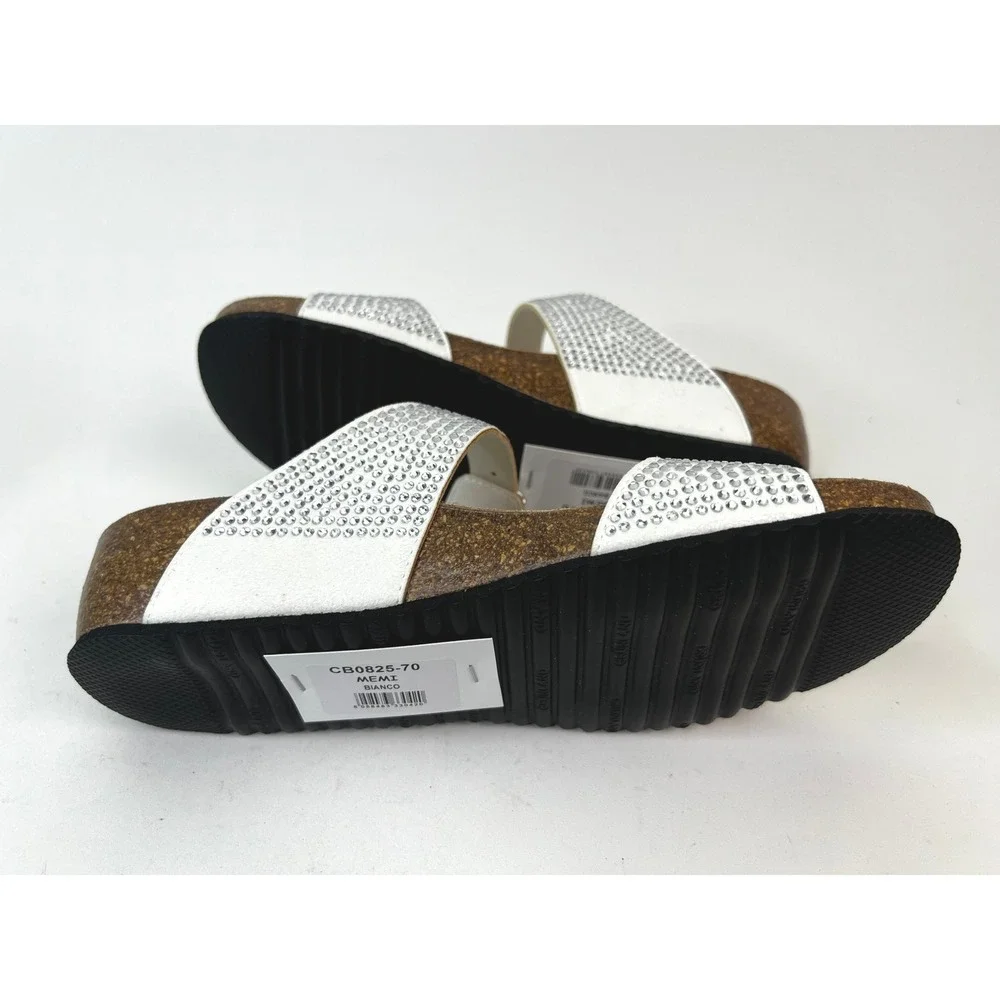 Grunland Rhinestone Embellished White Buckle Sandals Size 37 EU ~ US‎ 6.5-7